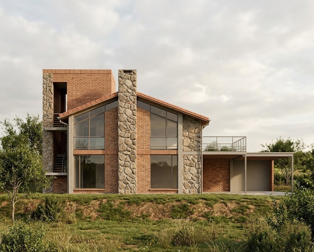 Casa Campestre NIR rural house concept render