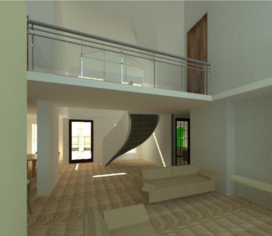 Double-height living space render
